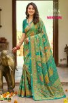 Neelam By Kiyra Dull Moss Foil With Seroski Border Saree